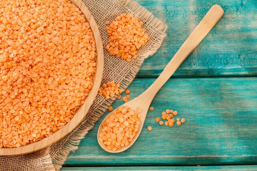 Lentilles corail lait de coco