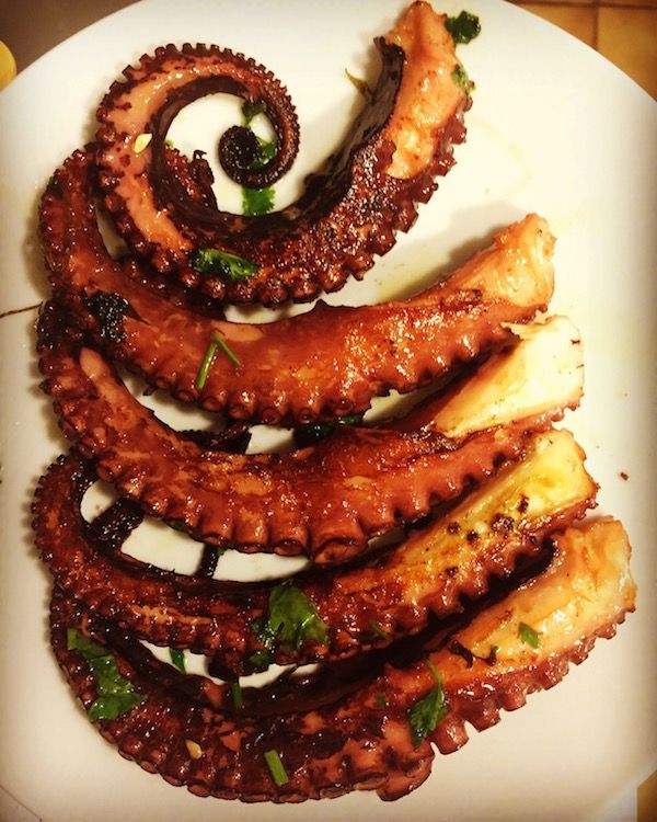 Poulpe frit croustillant