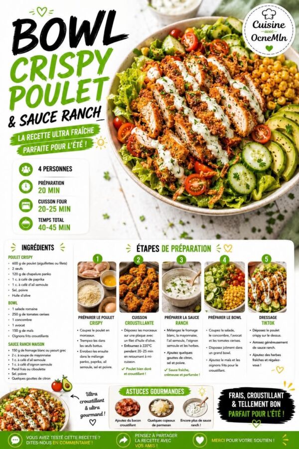 Recette bowl poulet : découvrez comment préparer un poke bowl froid ou chaud avec une sauce maison