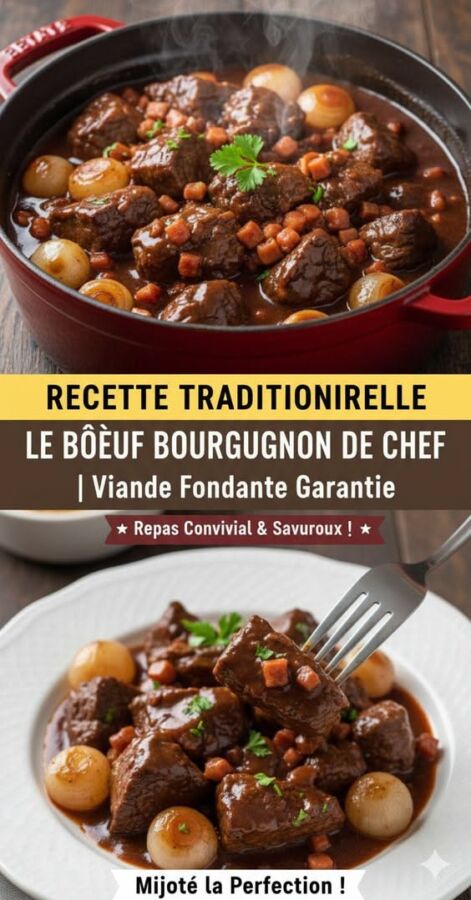 Savoureux boeuf bourguignon classique