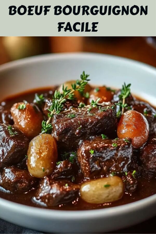 Plat traditionnel boeuf bourguignon