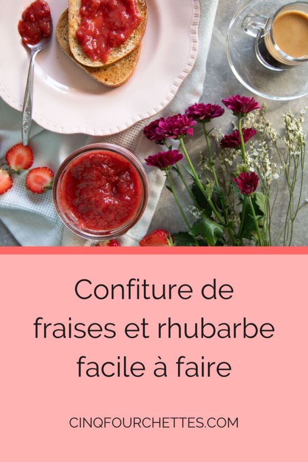 Confiture artisanale fraise rhubarbe