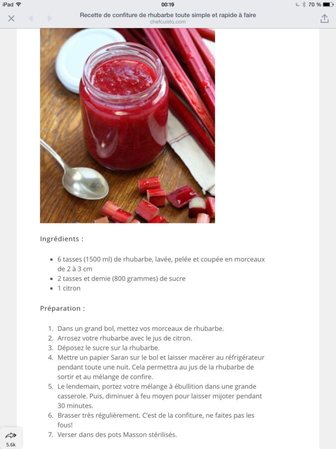 Confiture fraise rhubarbe maison