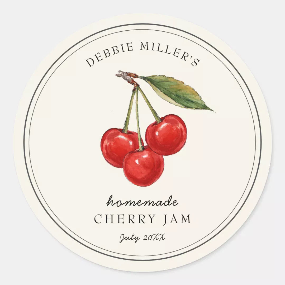 Design étiquettes confiture cerises