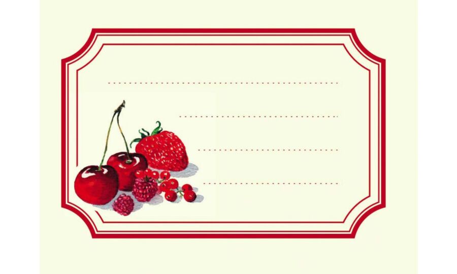 Look fruité étiquettes confiture