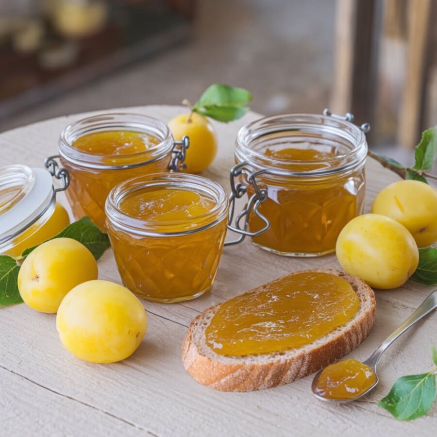 Saveur unique de prune jaune confiture