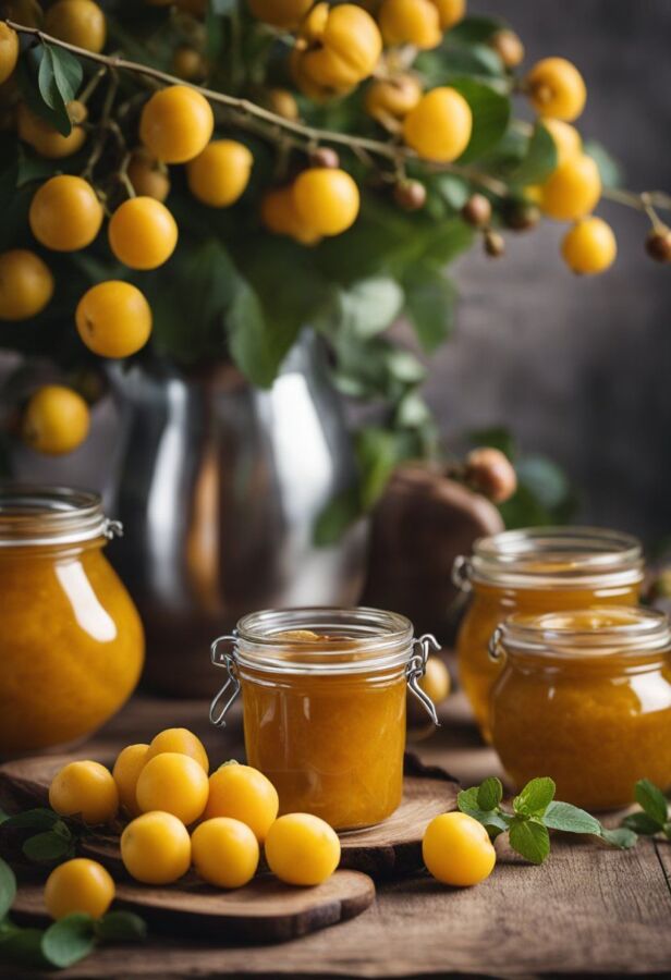 Tartine avec confiture au mirabelle