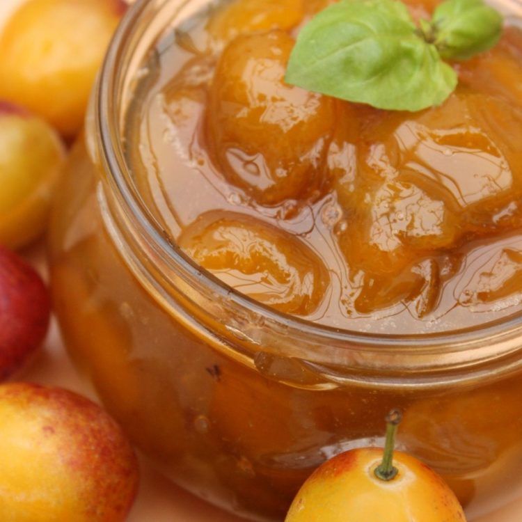 Tartine avec confiture au mirabelle